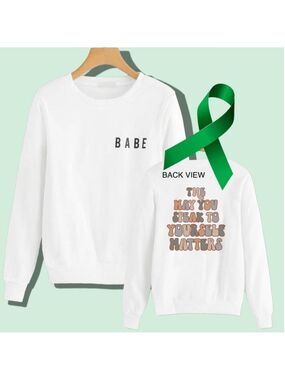 Positive Self Talk “babe” mental health graphic crewneck sweatshirt medium